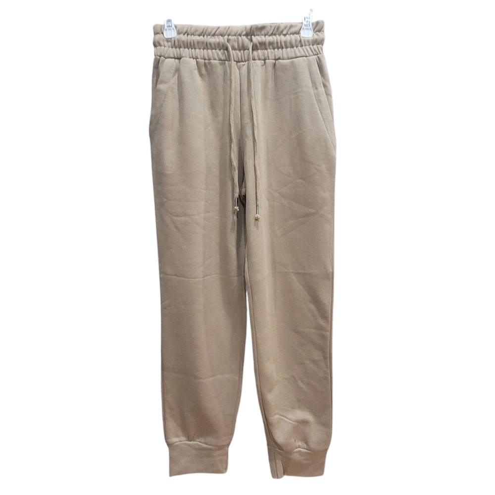 NWT Fleece Factory High-rise Joggers Sweatpants,Khaki Tan,S